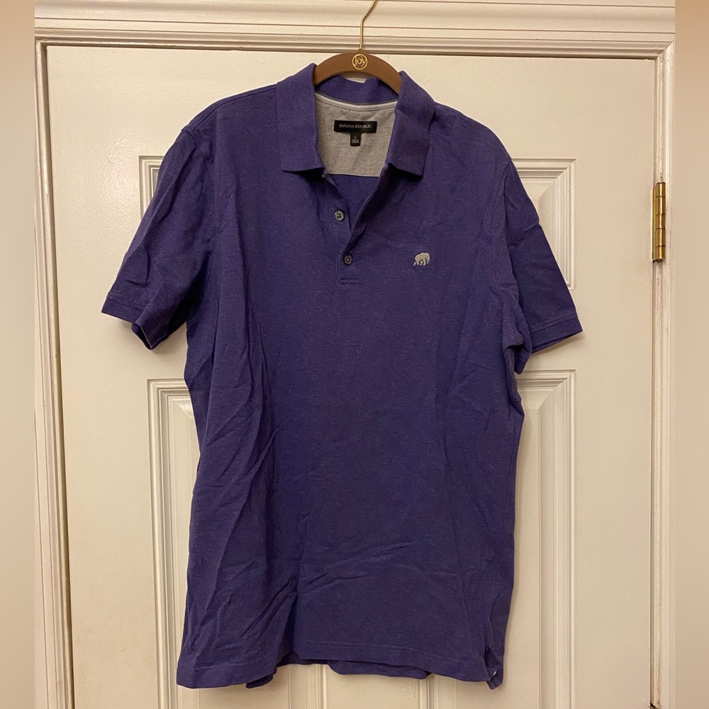 Banana Republic Men’s Purple Polo Shirt Large